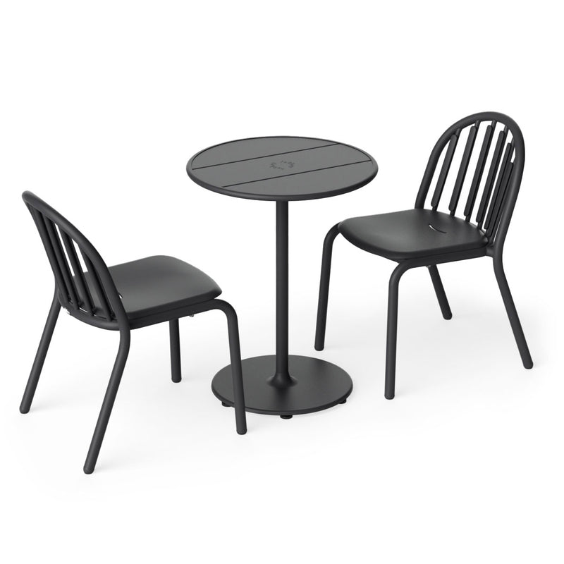 Fatboy - Fred's Outdoor Tisch Ø 60 cm + Stuhl (2er Set) | anthrazit