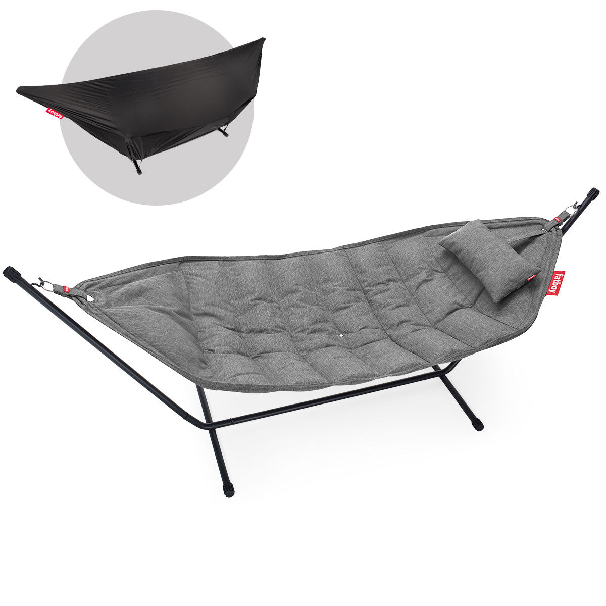 Fatboy - Headdemock Hängematte Superb Deluxe mit Gestell, Kissen und Abdeckung | rock grey