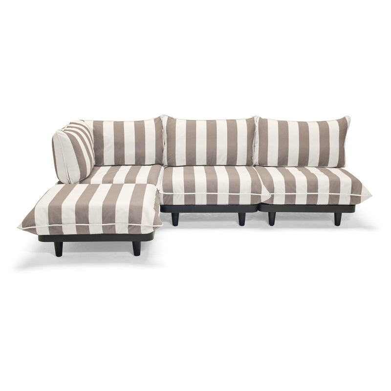 Fatboy - Paletti Outdoor-Sofa Set | large / weiß / kakao gestreift