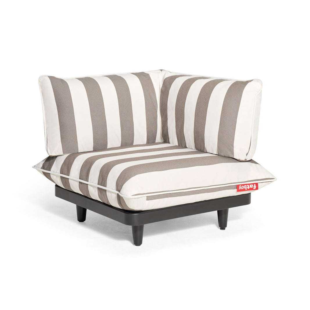 Fatboy - Paletti Outdoor-Sofa | Eckmodul / white/striped cocoa