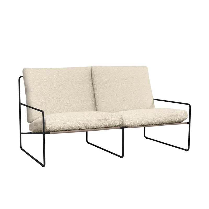 Ferm Living - Desert Outdoor 2-Sitzer Sofa | schwarz/off-weiß