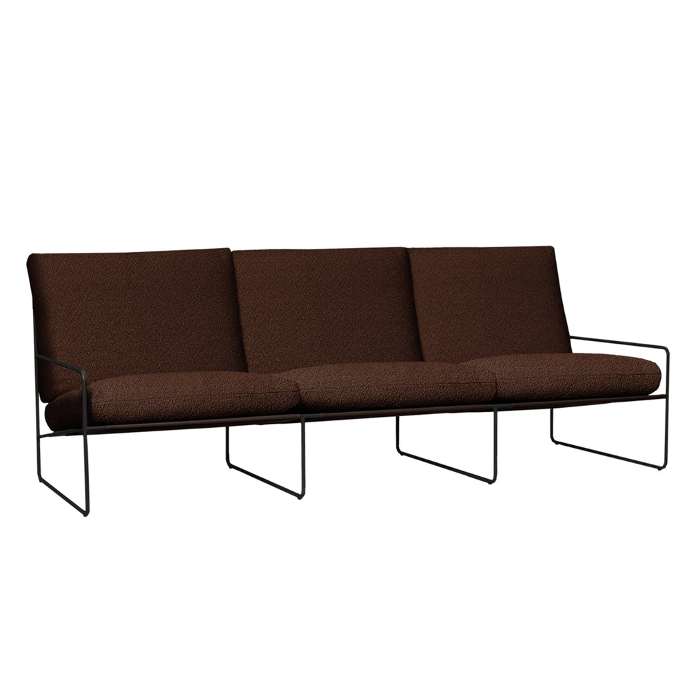 Ferm Living - Desert Outdoor 3-Sitzer Sofa | schwarz/chestnut