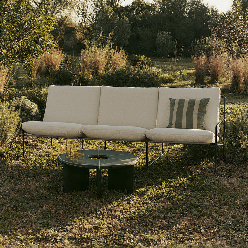 Ferm Living - Desert Outdoor 3-Sitzer Sofa | schwarz/off-weiß