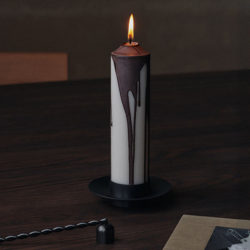 Ferm Living - Dryp Blockkerze | dark chocolate