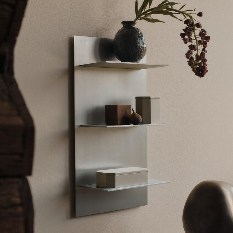 Ferm Living - Lager Triple Wandregal | Aluminium gebüstet