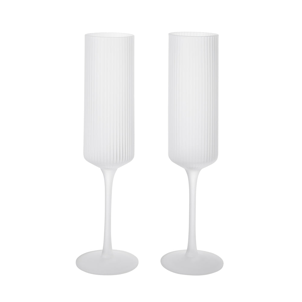 Ferm Living - Ripple Champagnerflöte | frosted