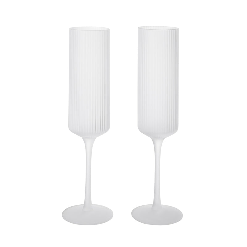 Ferm Living - Ripple Champagnerflöte | frosted