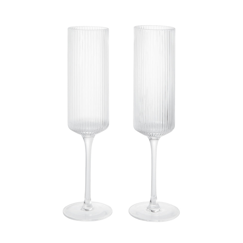 Ferm Living - Ripple Champagnerflöte | klar