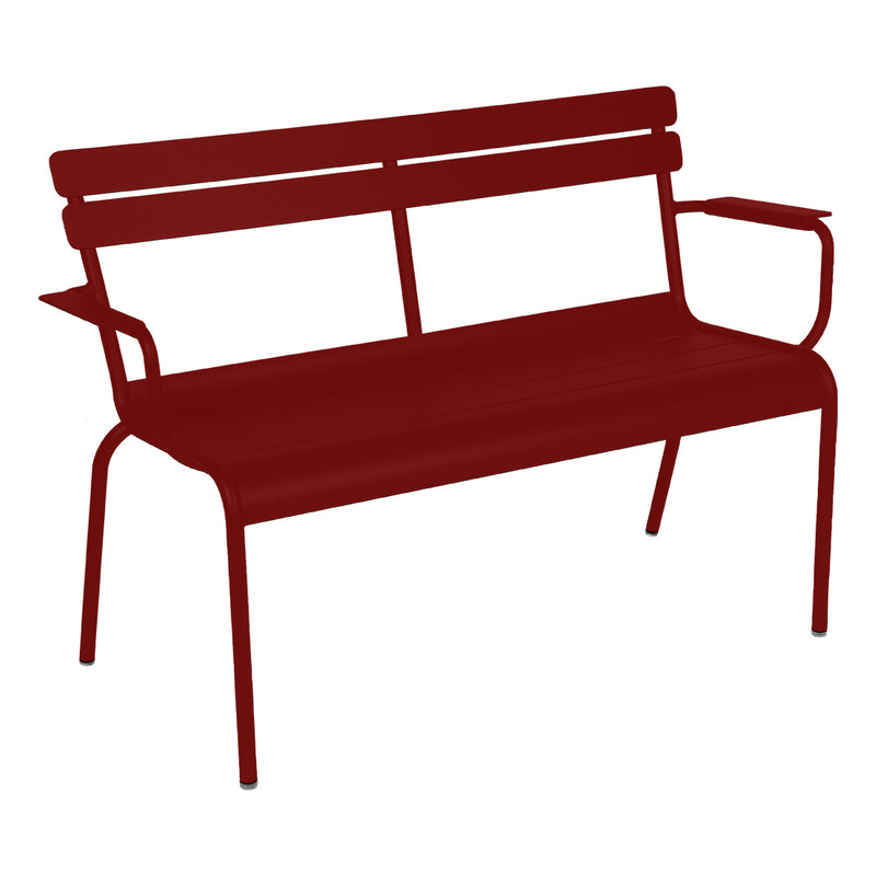 Fermob - Luxembourg Gartenbank mit Armlehne | chili