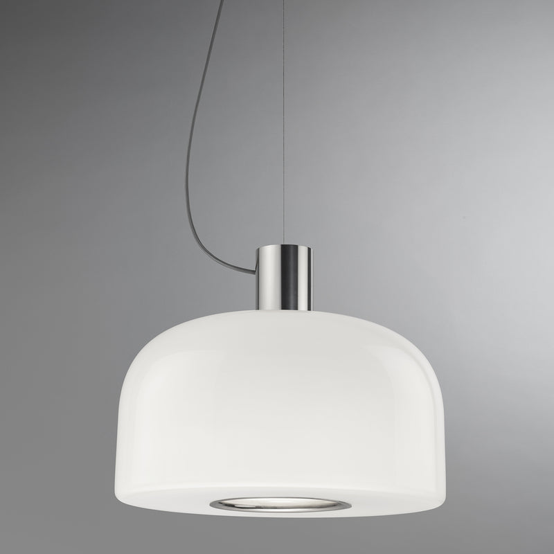 Flos - Bellhop Glass Pendelleuchte | Ø 45 cm / silber