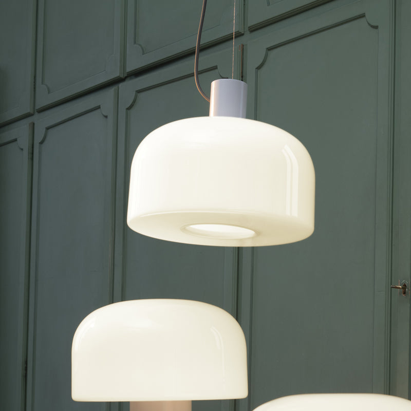 Flos - Bellhop Glass Pendelleuchte | Ø 45 cm / weiß