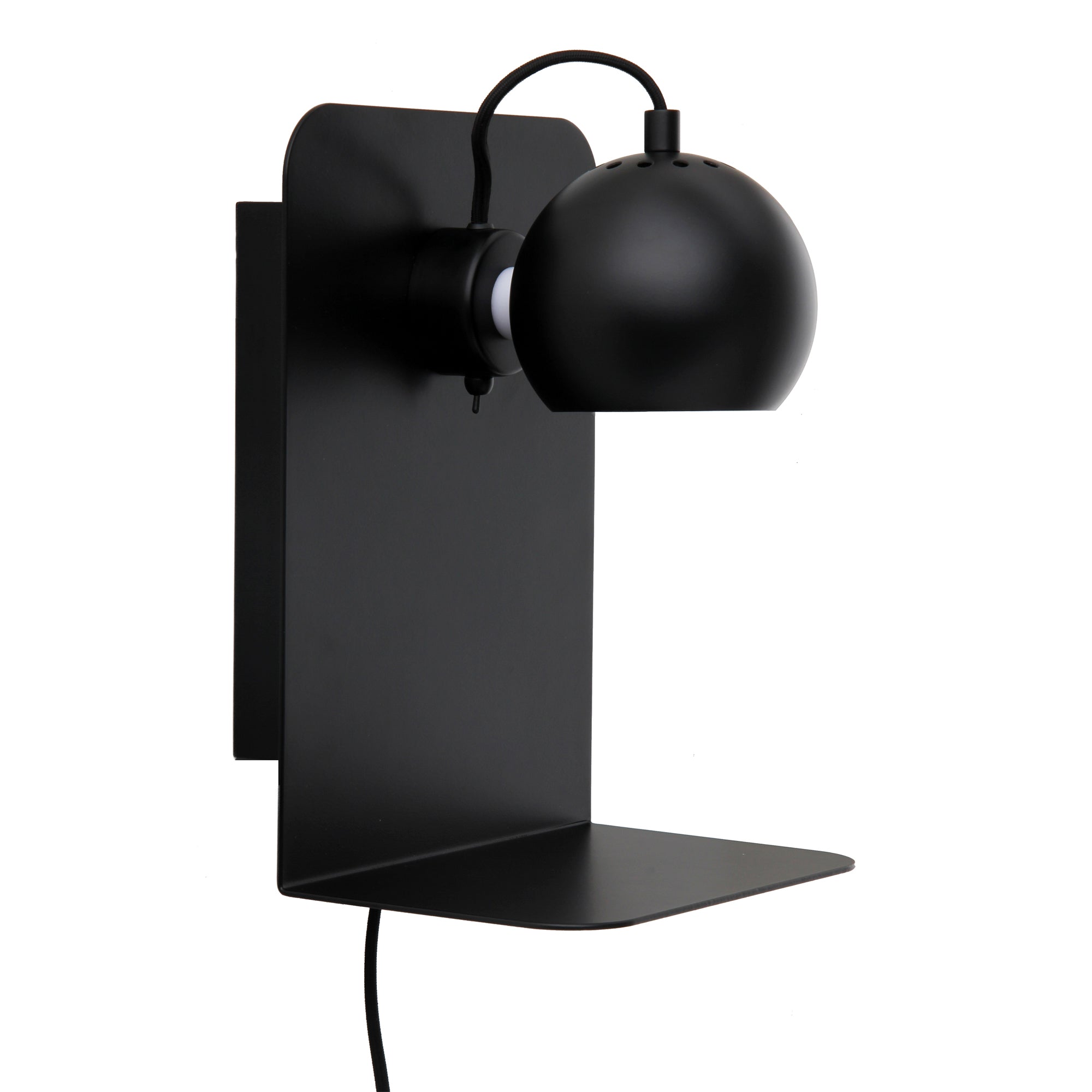 Frandsen - Ball Wandleuchte USB mit Ablage | schwarz matt