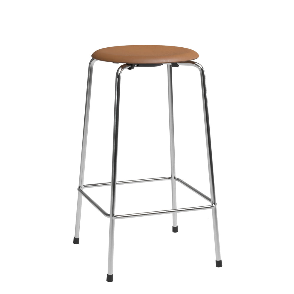 Fritz Hansen - High Dot Barhocker | Leder walnuss / Höhe 65 cm / 4-beinig