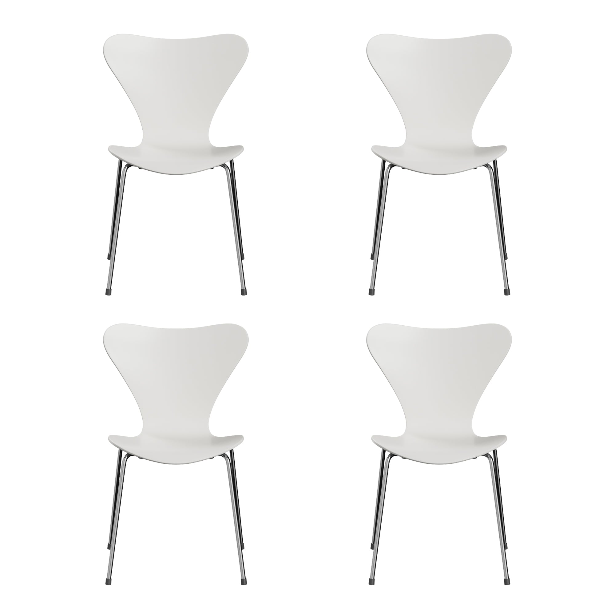 Fritz Hansen - Serie 7 Stuhl Chrom (4er-Set) | Chrom / Esche weiß lackiert