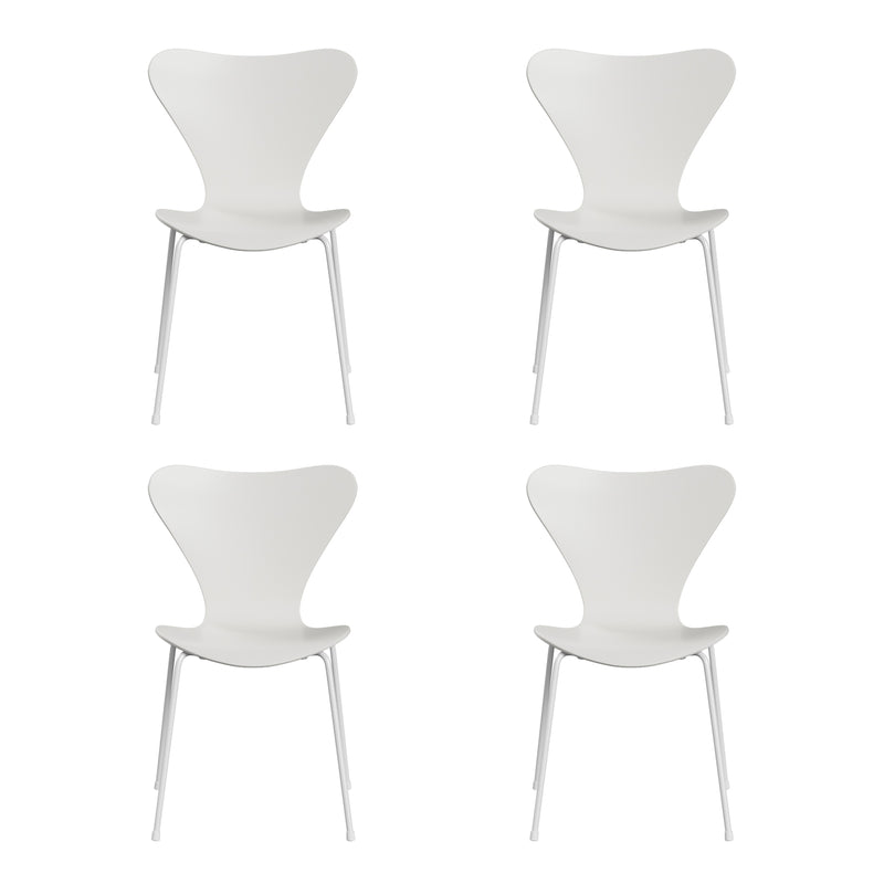Fritz Hansen - Serie 7 Stuhl Monochrom (4er-Set) | weiß / Esche weiß lackiert