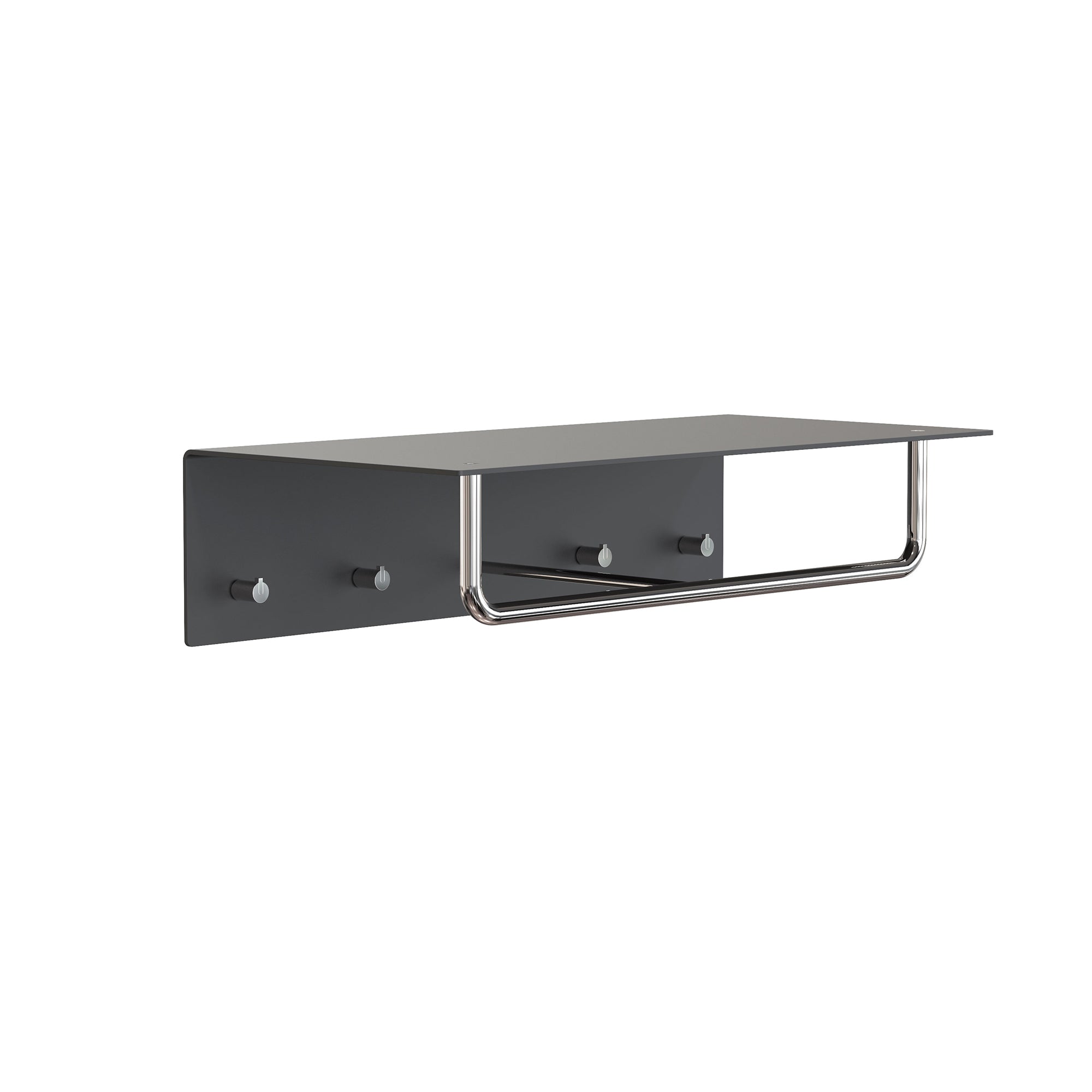 Frost - Unu Wandgarderobe mit Haken und Stange | 600 mm / schwarz