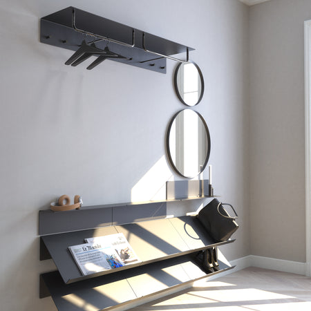 Frost - Unu Wandgarderobe mit Haken und Stange