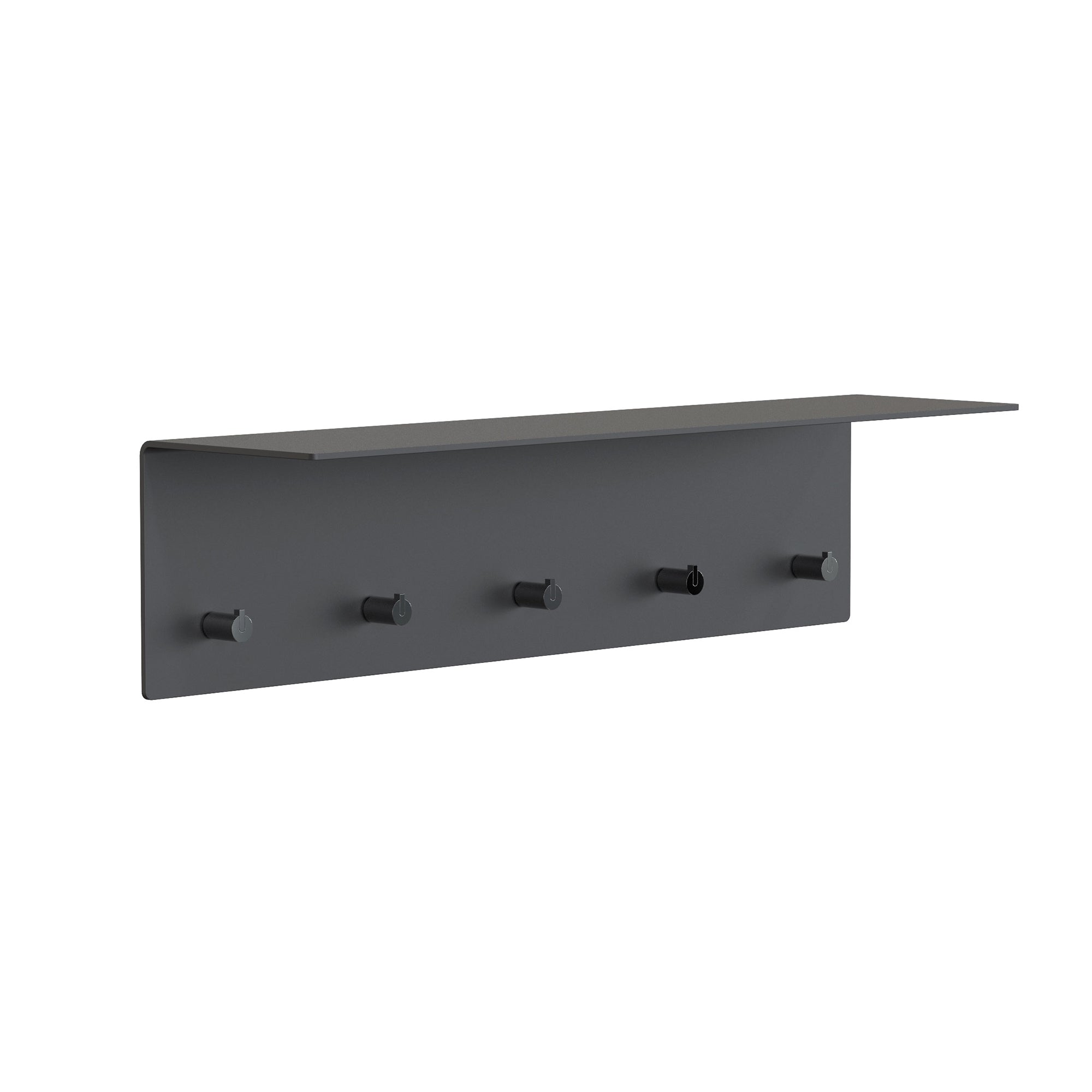 Frost - Unu Wandgarderobe | 60 x 15 x 15 cm / schwarz matt/schwarz poliert