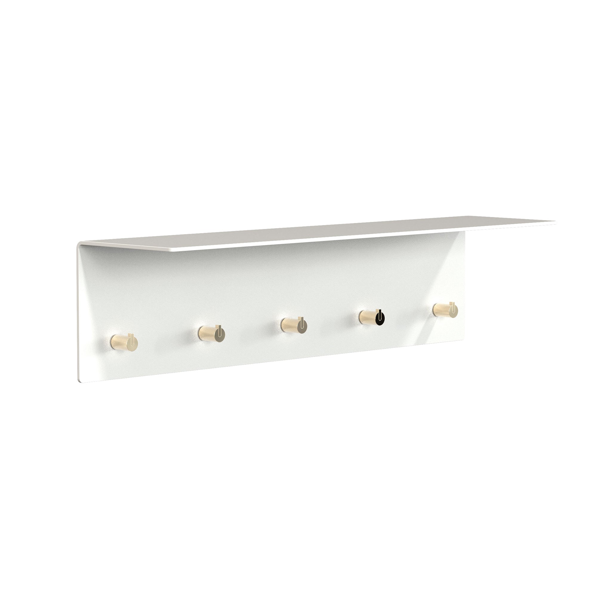 Frost - Unu Wandgarderobe | 60 x 15 x 15 cm / weiß matt/gold poliert