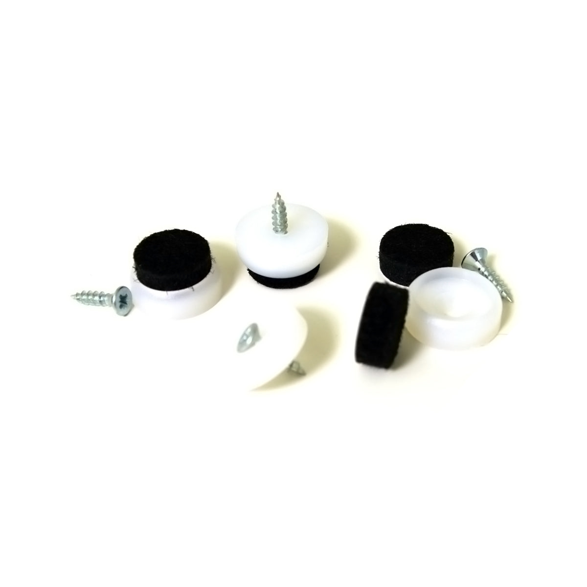 Vitra - Filzgleitersatz für Plastic Chair DSW / DAW, 4er-Set | weiß / schwarz