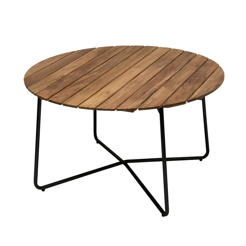 Grythyttan - 9A Gartenesstisch | Teak natur/schwarz / Ø 120 cm