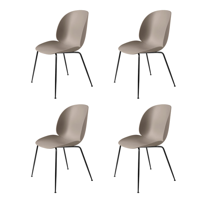 Gubi - Beetle Dining Chair (4er Set) | schwarz / new beige