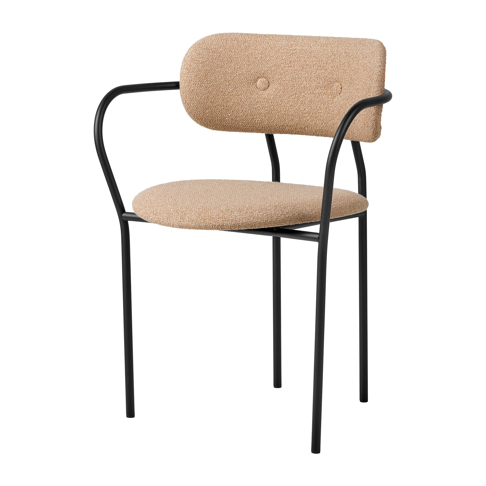 Gubi - Coco Dining Armlehnstuhl | Dedar Around Bouclé (004)
