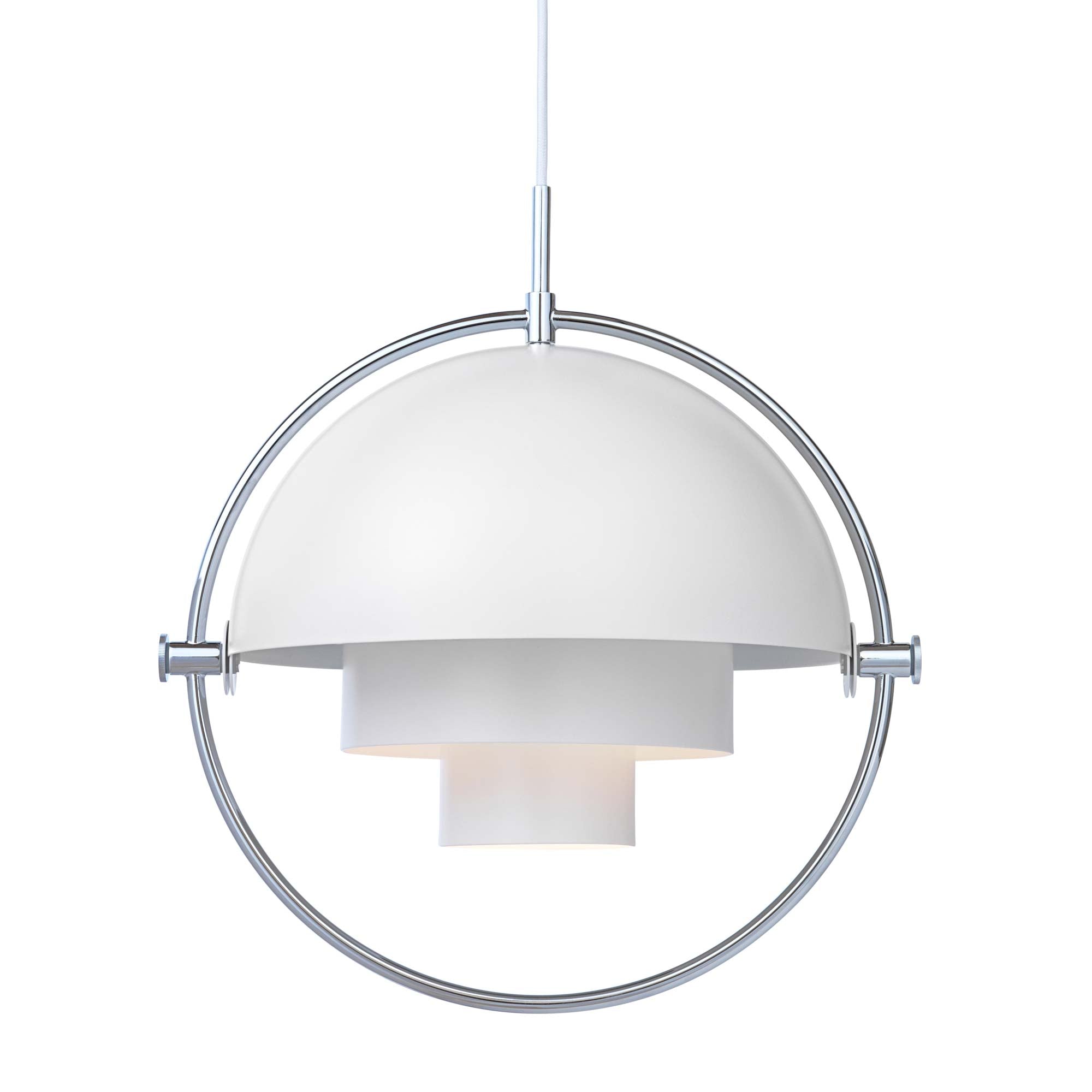 Gubi - Multi-Lite Pendelleuchte | Ø 36 cm / Chrom / weiß