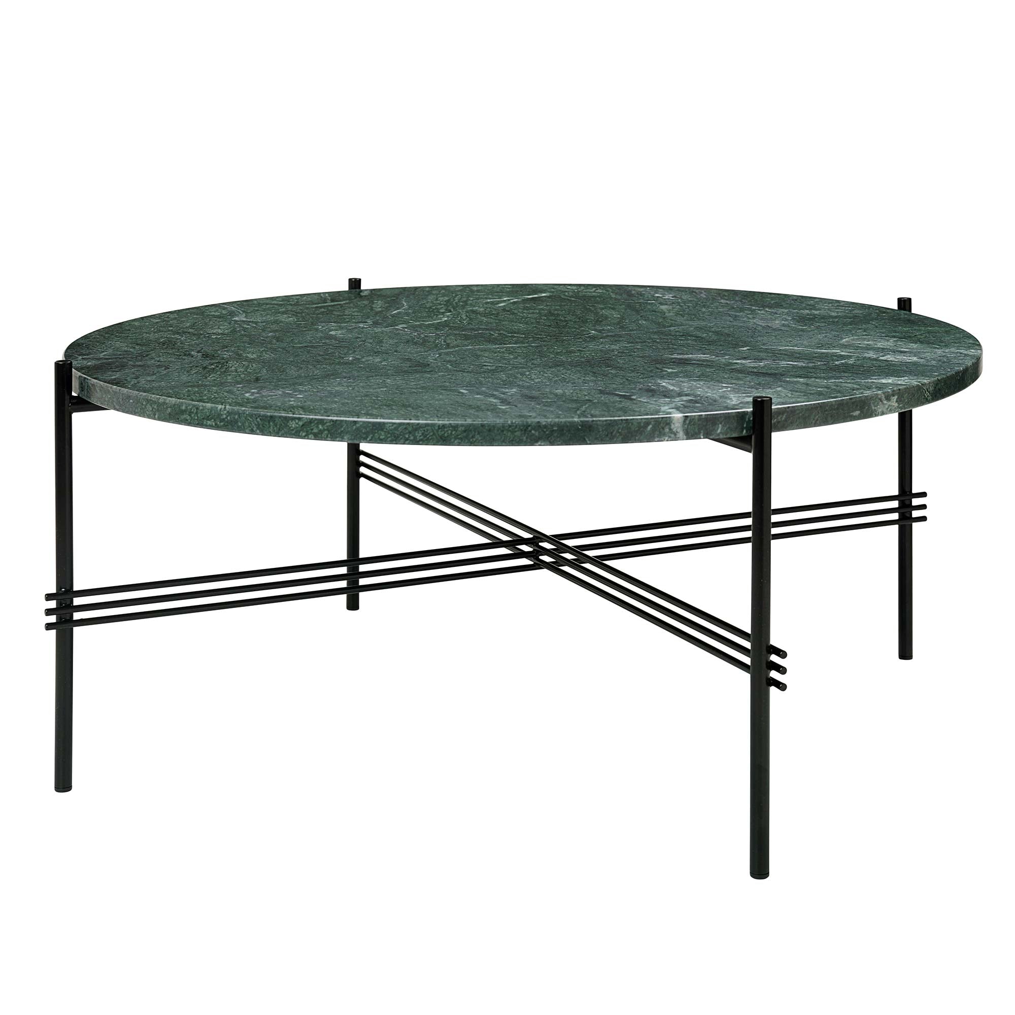 Gubi - TS Couchtisch | Ø 80 cm / Verde Guatemala / schwarz matt