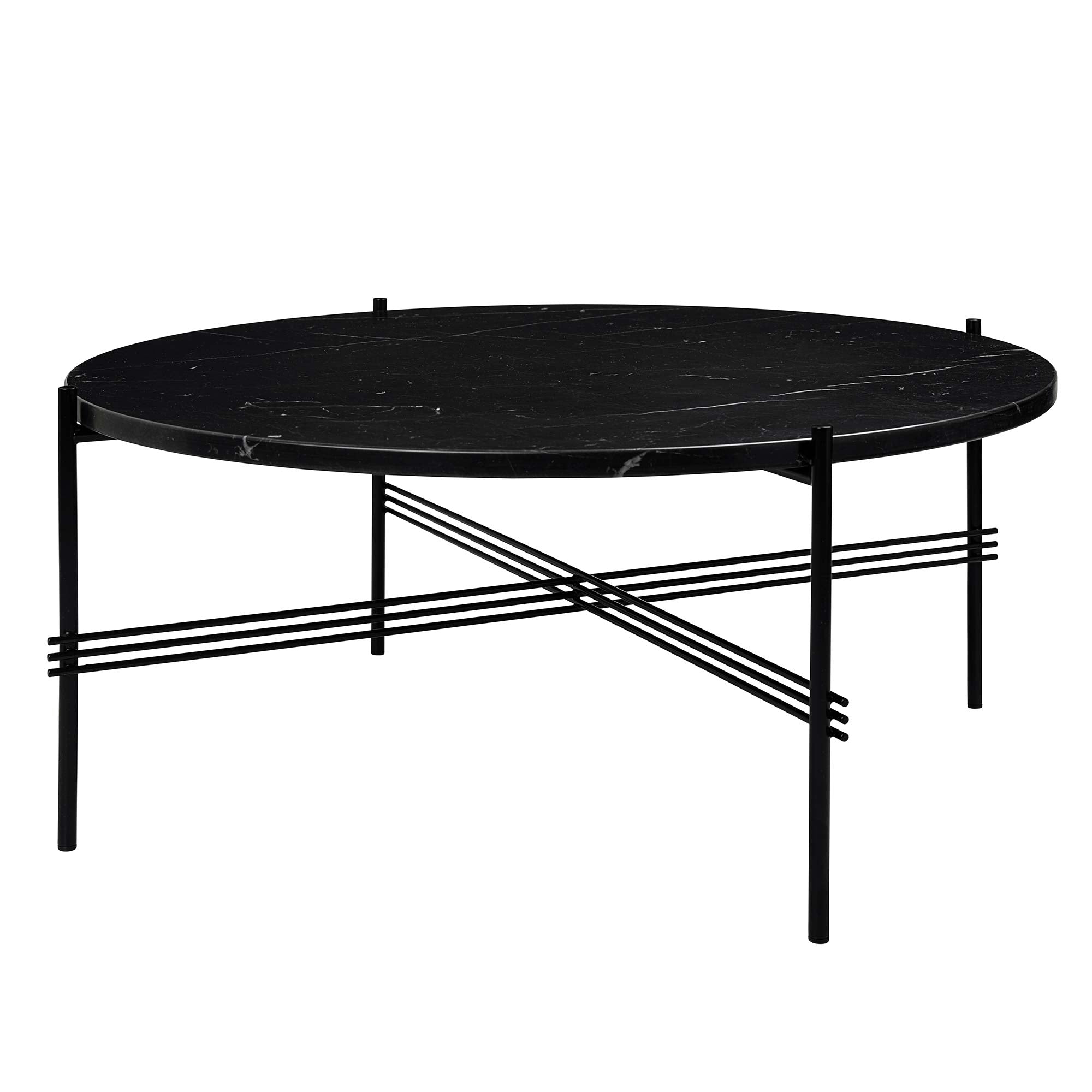 Gubi - TS Couchtisch | Ø 80 cm / Marmor schwarz / schwarz