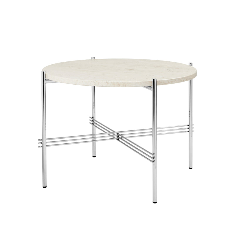 Gubi - TS Couchtisch | Ø 55 cm / Travertin weiß / poliert