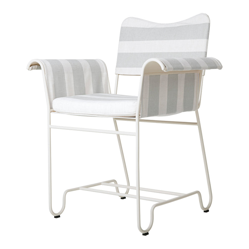 Gubi - Tropique Outdoor Dining Chair | classic white semi matt / Leslie Stripe Limonta (20)