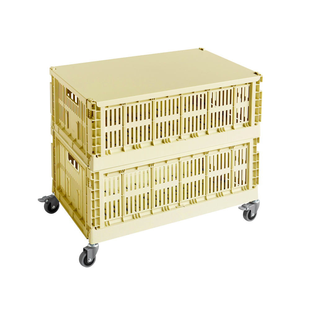 HAY - Colour Crate Beistelltisch auf Rollen, large | hellgelb