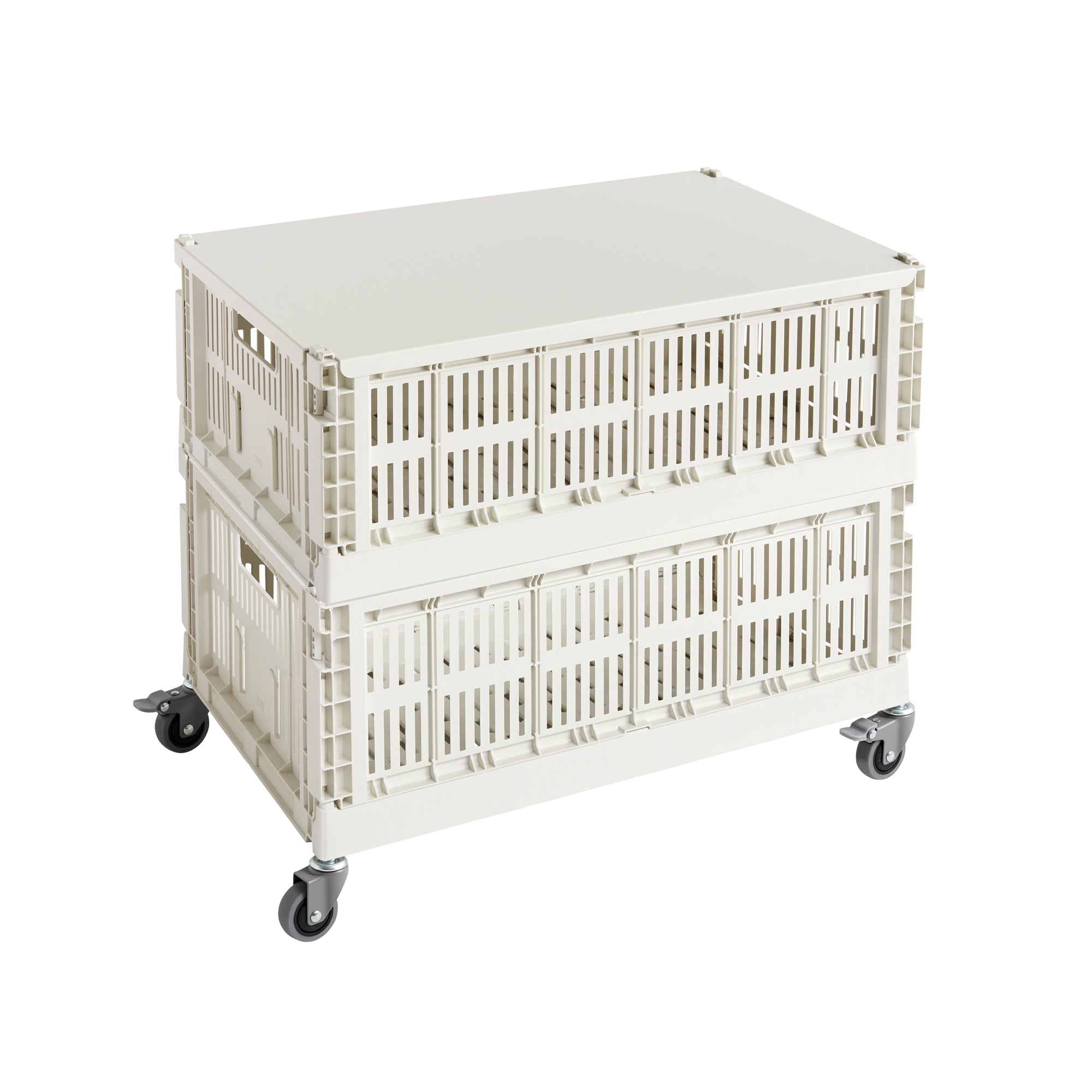 HAY - Colour Crate Beistelltisch auf Rollen, large | off white