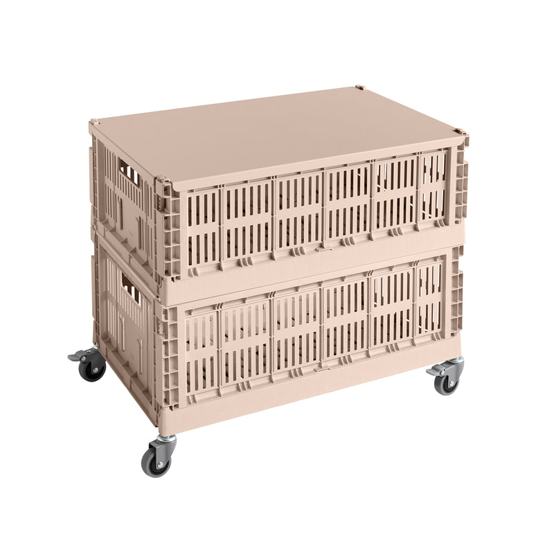 HAY - Colour Crate Beistelltisch auf Rollen, large | powder