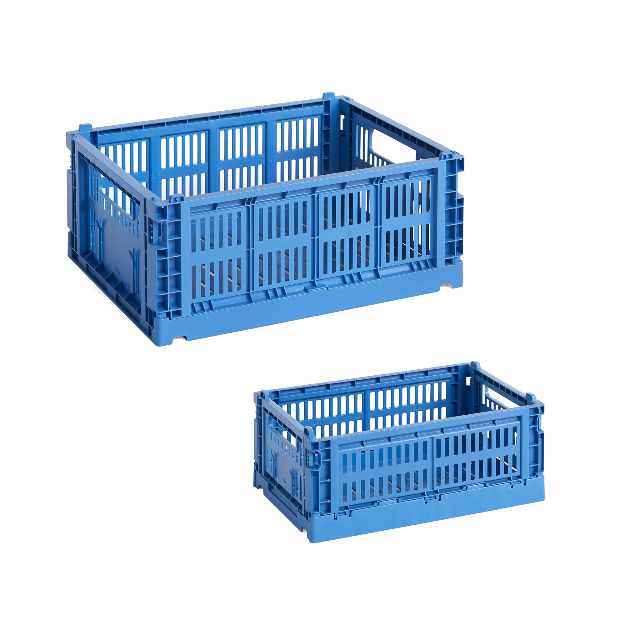 HAY - Colour Crate Korb recycled x | 2er Set / M + S / electric blue