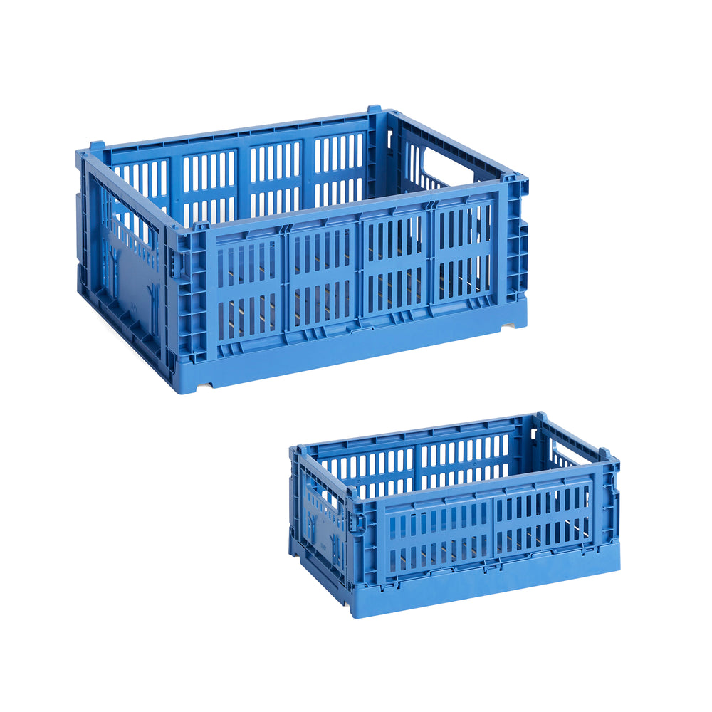 HAY - Colour Crate Korb recycled x | 2er Set / M + S / electric blue
