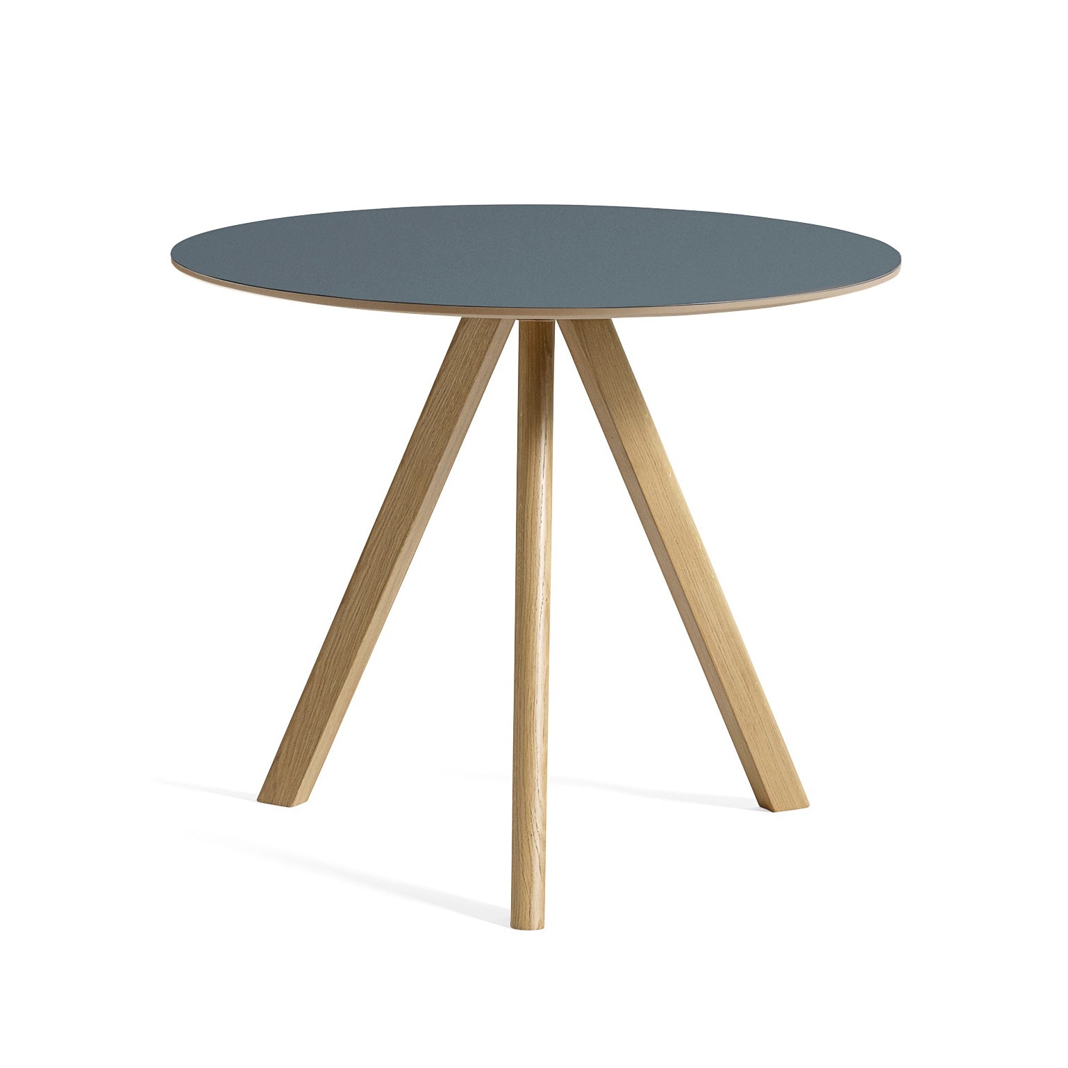 HAY - Copenhague CPH20 Bistrotisch | Ø 90 cm / smokey blue / Eiche lackiert