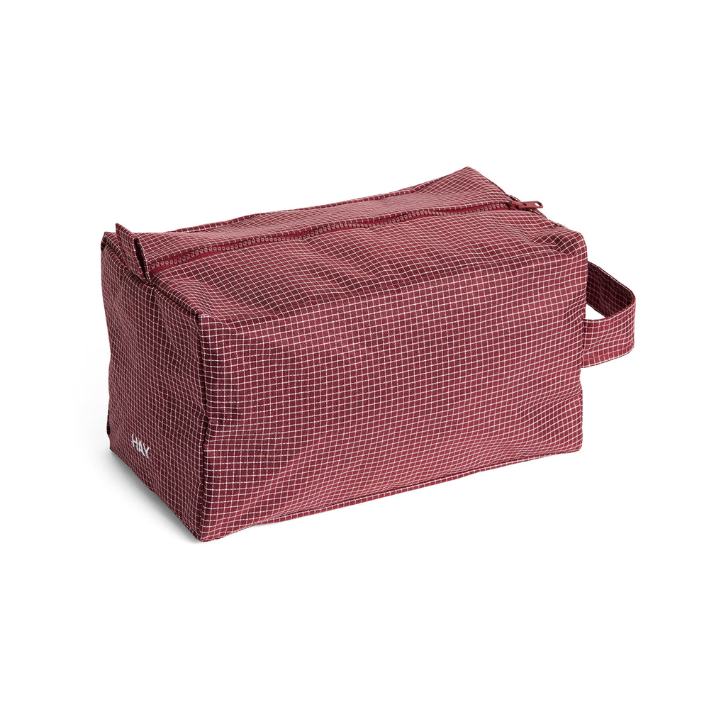 HAY - Grid Wash Bag | burgundy
