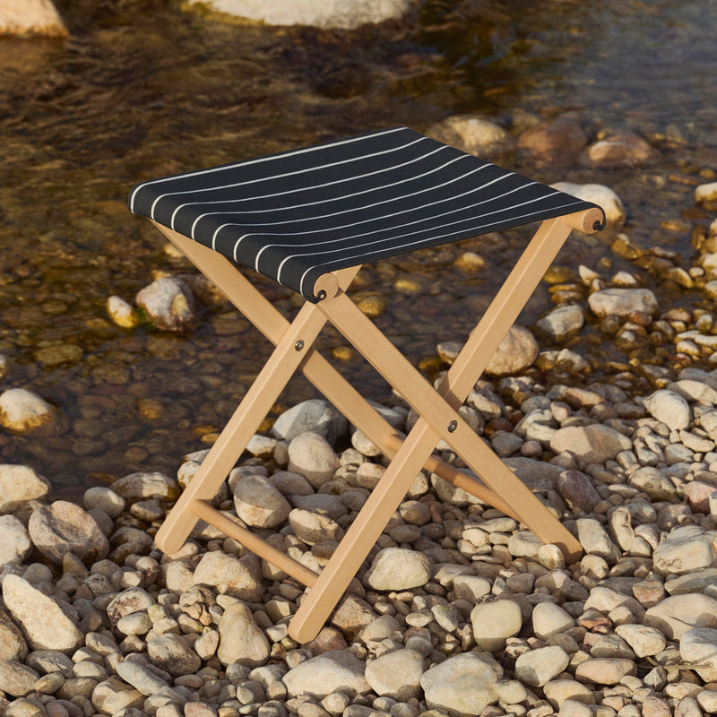 HAY - Outdoor Market Klapphocker | black with beige stripe