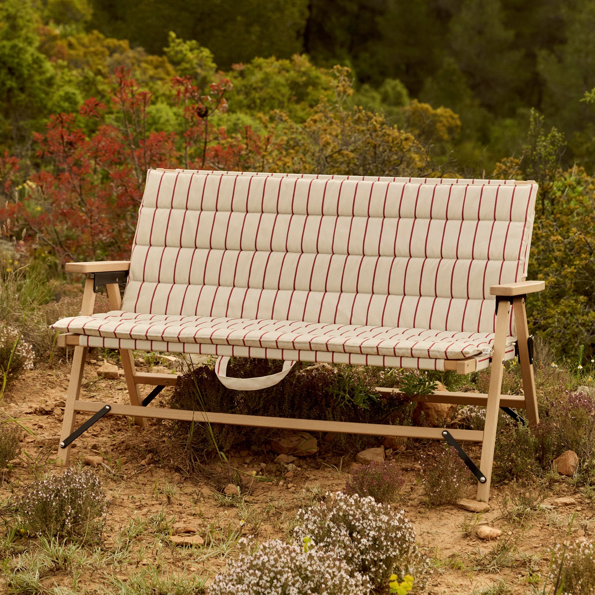 HAY - Outdoor Market Klappsofa | beige with red stripe