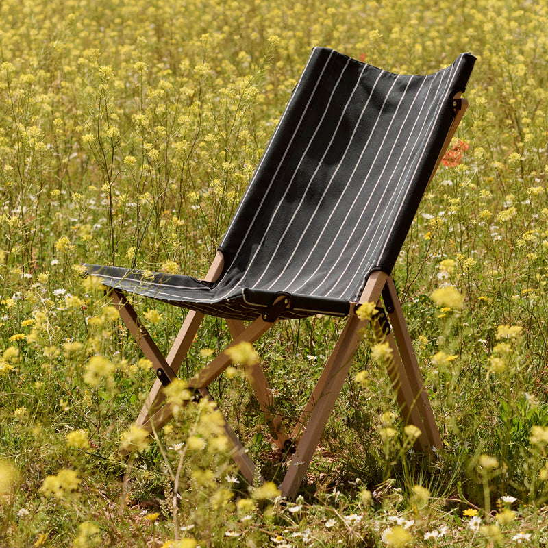 HAY - Outdoor Market Klappstuhl | black with beige stripe