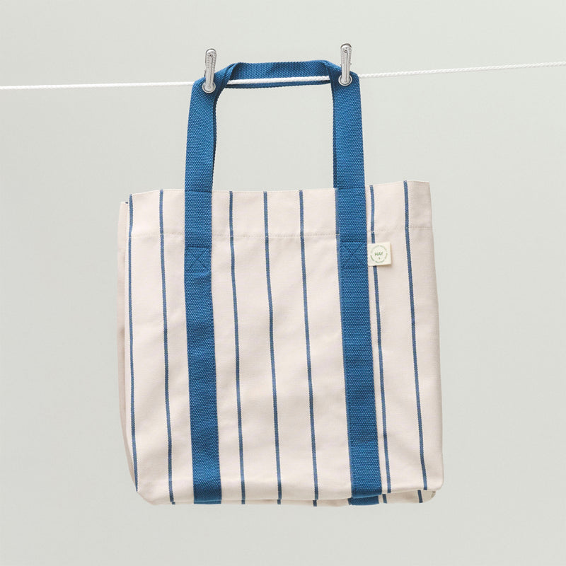 HAY - Outdoor Market Tote Bag | beige with blue stripe