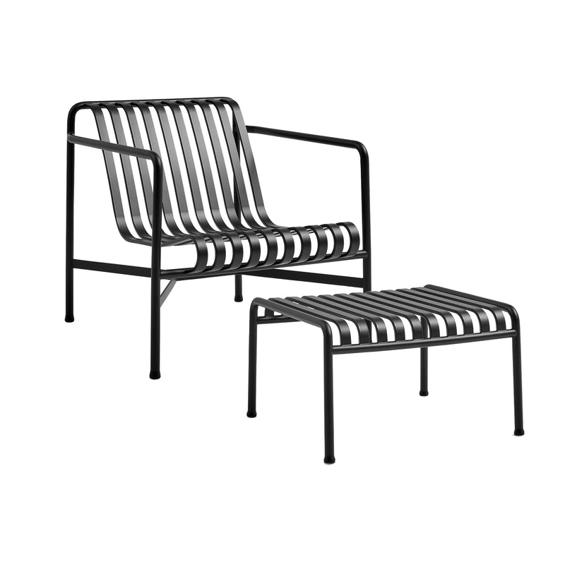 HAY - Palissade Lounge Chair Low + Ottoman | anthrazit