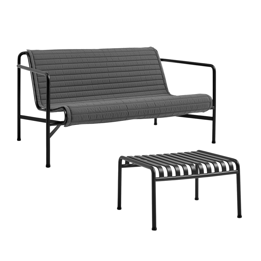 HAY - Palissade Lounge Sofa mit Quilted Cushion | anthrazit