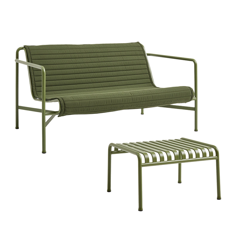 HAY - Palissade Lounge Sofa mit Quilted Cushion | olive