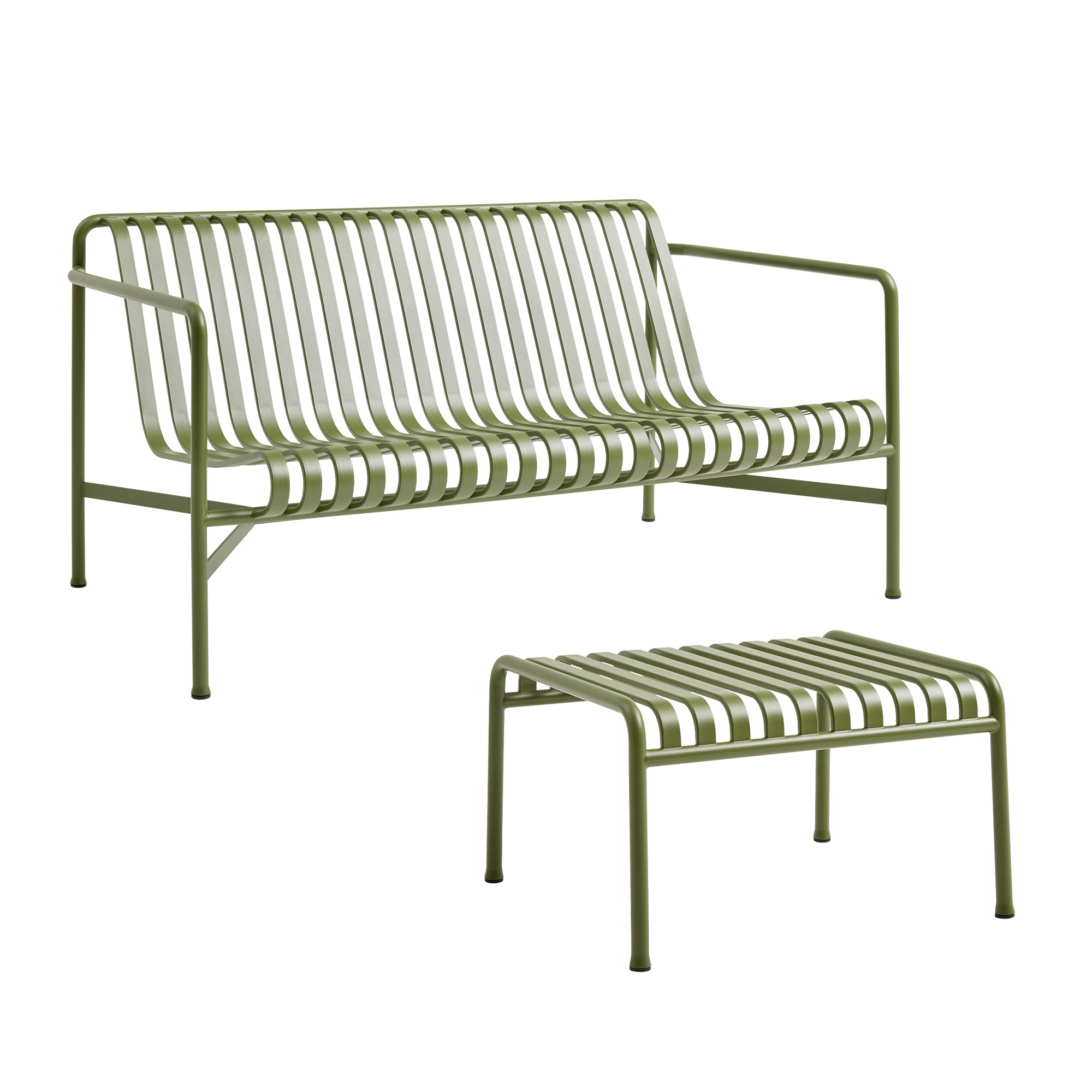 HAY - Palissade Lounge Sofa + Ottoman | olive
