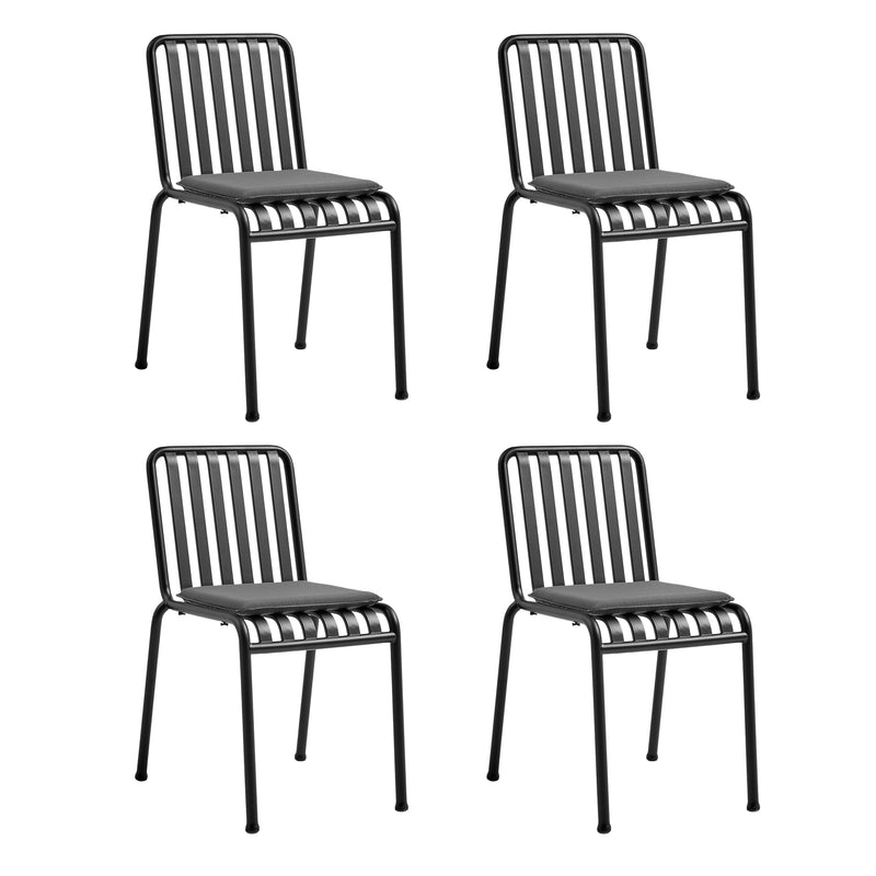 HAY - Palissade Stuhl mit Sitzkissen (4er-Set) | anthrazit