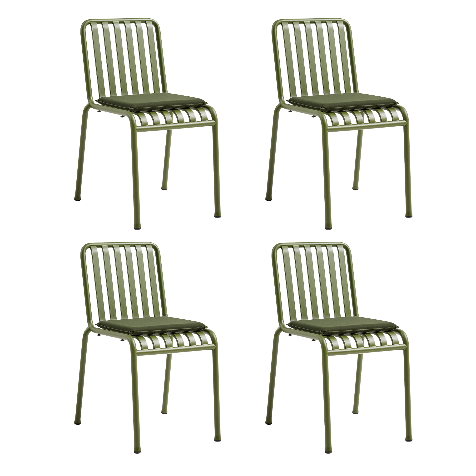 HAY - Palissade Stuhl mit Sitzkissen (4er-Set) | olive