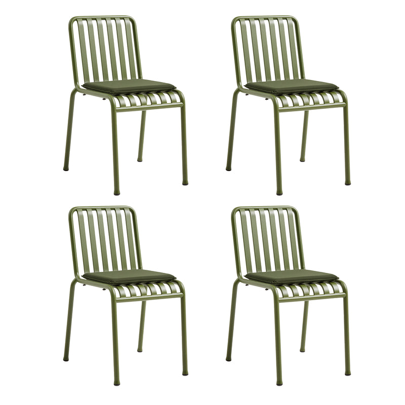 HAY - Palissade Stuhl mit Sitzkissen (4er-Set) | olive